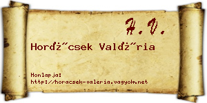 Horácsek Valéria névjegykártya
